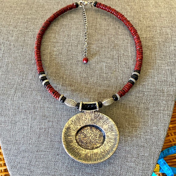 Vintage 90s Retired Premier Designs Created Stones Cabachon Choker - Picture 3 of 3